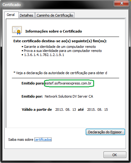 Informação do Certificado -no-filter