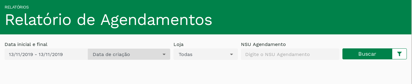 &quot;Filtros do Relatório de Agendamentos.&quot; -no-filter