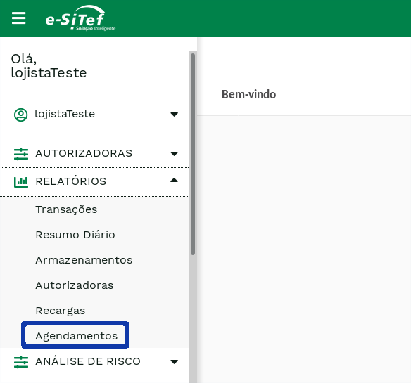 &quot;Link para o Relatório de Agendamentos.&quot; -no-filter