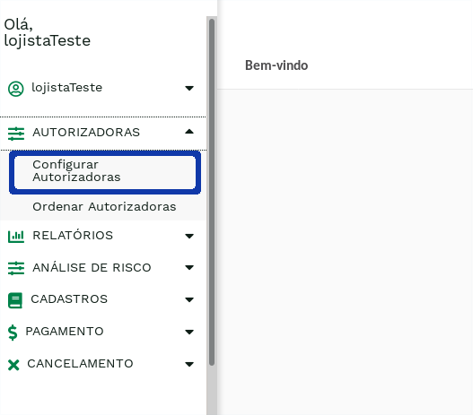 &quot;Link Configurar Autorizadoras.&quot; -no-filter